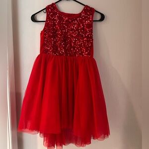 Cat & jack Red tulle and Sequin Sleeveless Dress